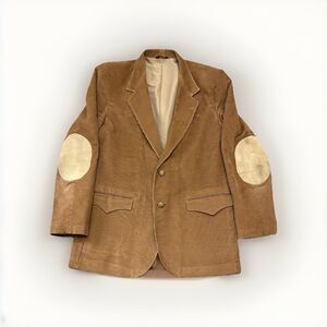 Vintage Pioneer Wear Blazer Men 42L Brown Corduroy + Patch Western Jacket USA
